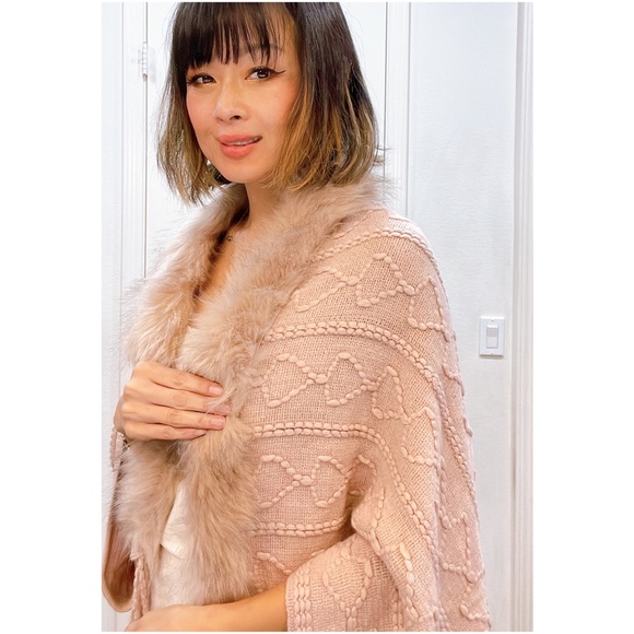 08 Cozy Vegan Fur Tassel Hem Open Front Cardigan Luxe - Picture 7 of 8